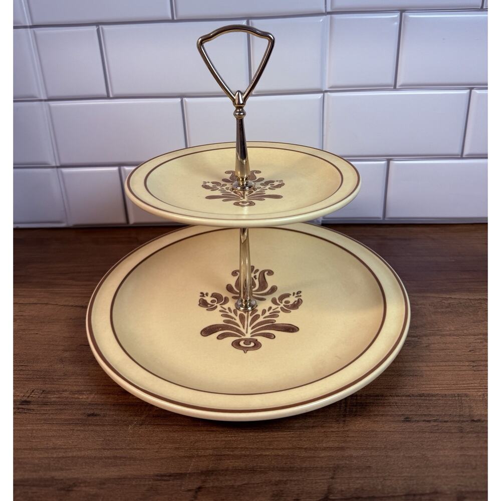 RARE Vintage Pfaltzgraff Village Tiered Serving Tray - Great Condition